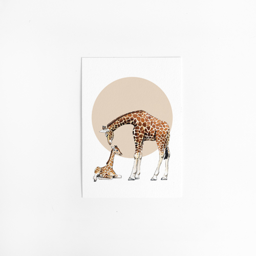 Postcard Circle Giraffe fam - 10 pieces