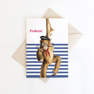 Folded card Monkey - 10 pieces