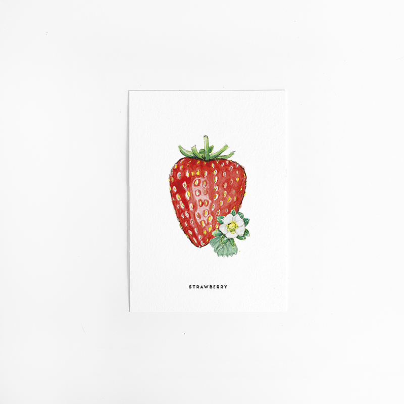 Postcard Strawberry - 10 pieces