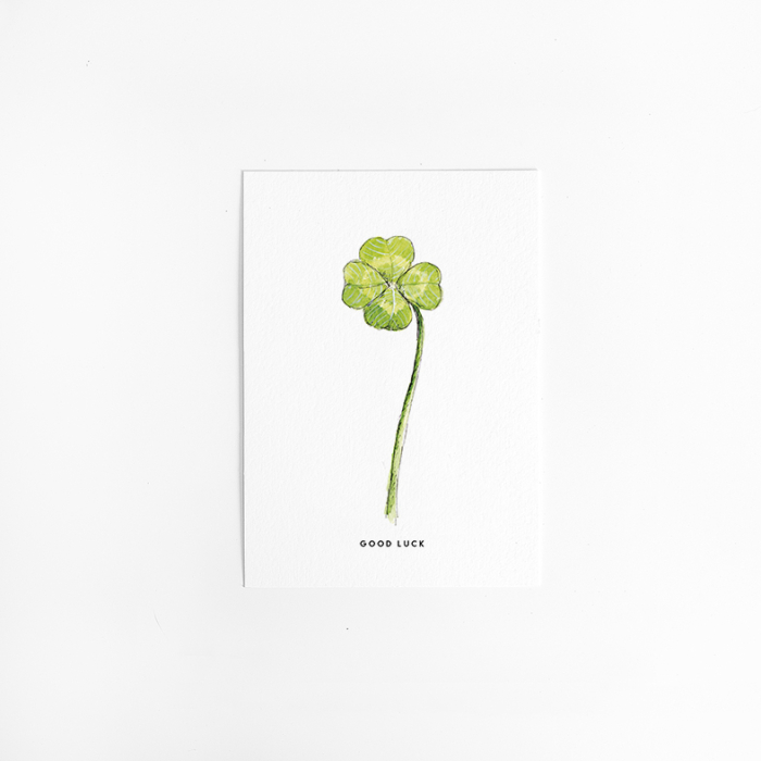 Postcard Flower 4-leaf clover - 10 pieces