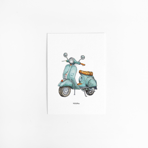 Postcard Vespa Scooter - 10 pieces