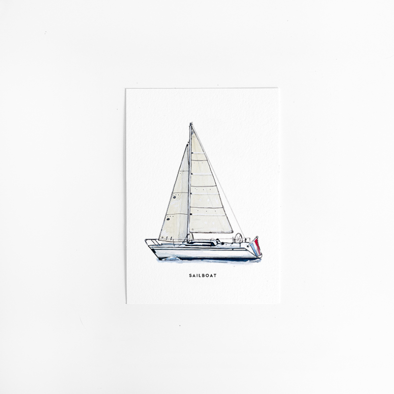 Postcard Sailboat - 10 pieces