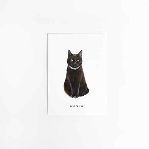 Postcard Black Cat - 10 pieces