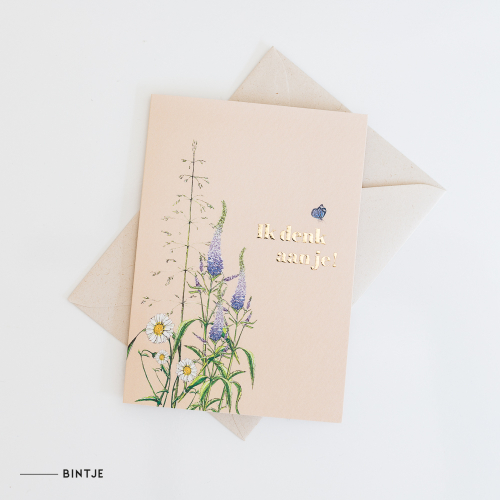 Greeting card Flower Thinking of you - 6 pieces Greeting card Flower Thinking of you - 6 pieces