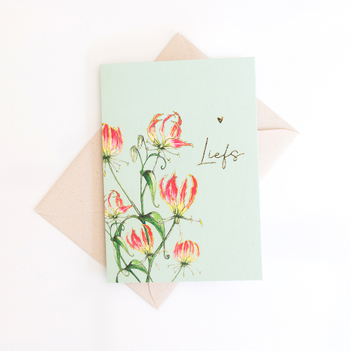 Greeting card Flower Liefs - 10 pieces