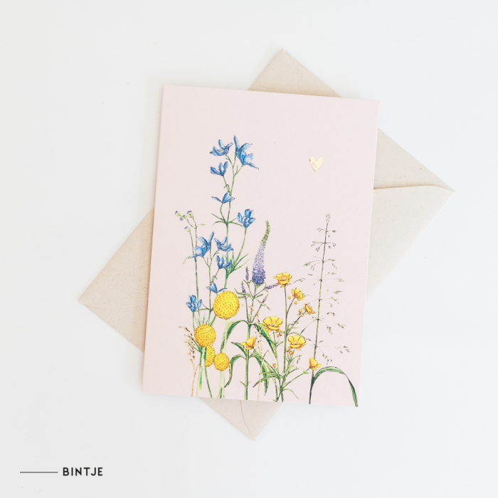 Greeting card Flower Thinking of you - 6 pieces