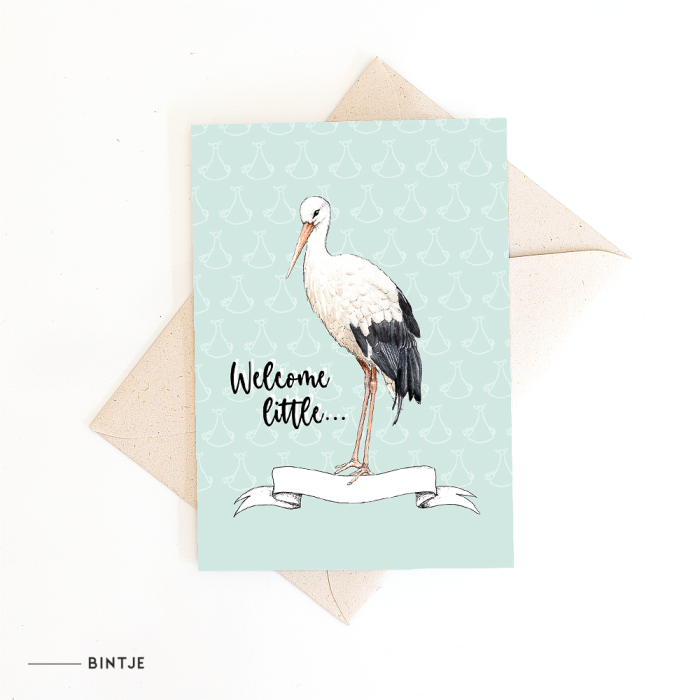 Greeting card Stork - 10 pieces Greeting card Stork - 10 pieces