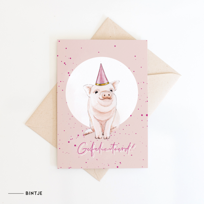 Greeting card Little pig - 10 pieces