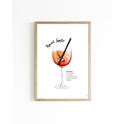 Mini poster Cocktail Aperol Spritz 15x20 6 st