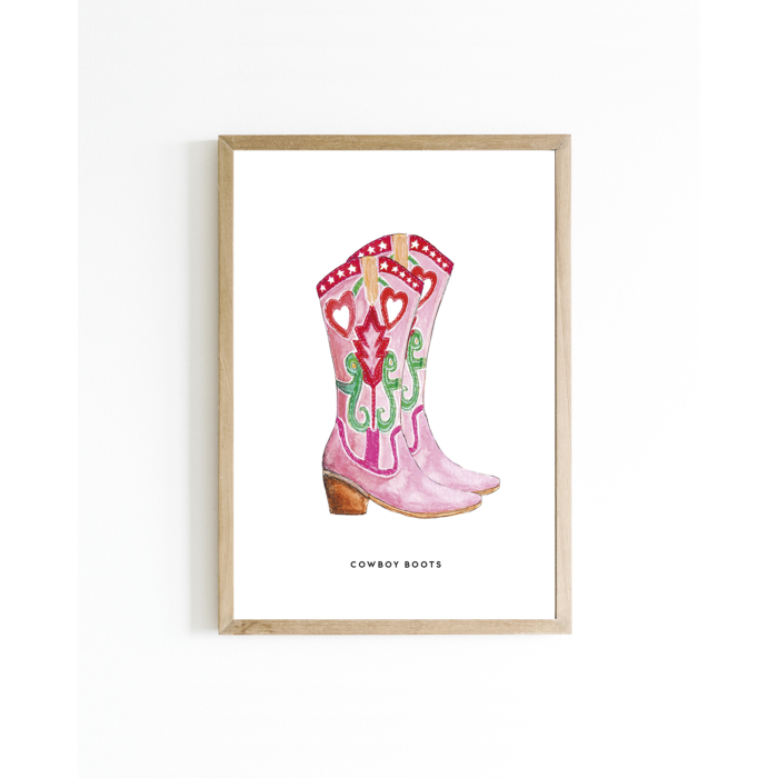 Mini poster Cowboy boots 15x20 6 st.