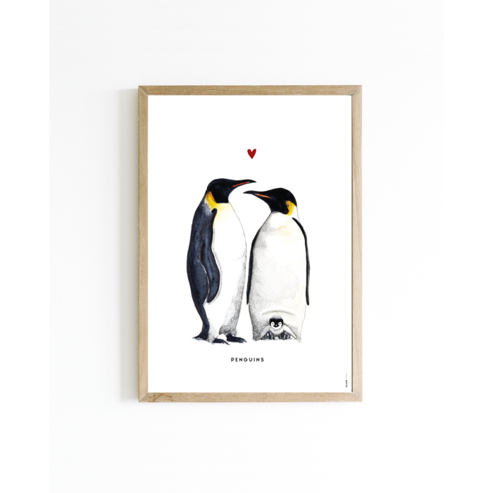 Mini poster Pinguins hartje 15x20 6 st