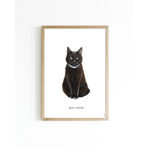 Mini poster Zwarte kat 15x20 6 st.