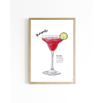 15x20 poster Cocktail Margarita aardbei 6 st