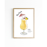 15x20 Poster Cocktail Pina Colada 6 st