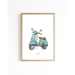 Mini poster Vespa 15x20 6 st.