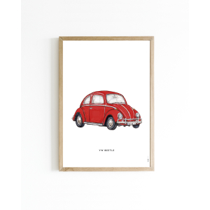 Mini poster VW beetle 15x20 6 st.