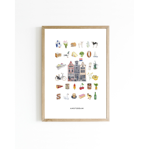Mini poster Holland Amsterdam 15x20 6 st.