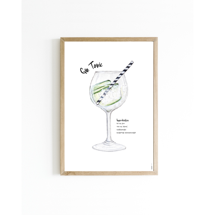 Mini poster Cocktail Gin Tonic 15x20 6 st