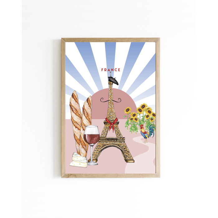 Mini poster Land: Frankrijk 15x20 6 st