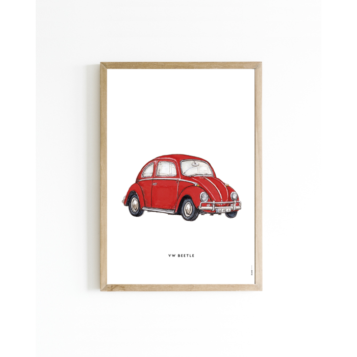 Mini poster VW kever 15x20 6 st.