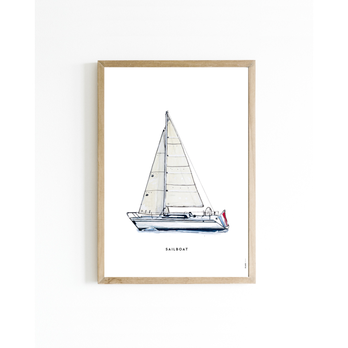 Mini poster Zeilboot 15x20 6 st.