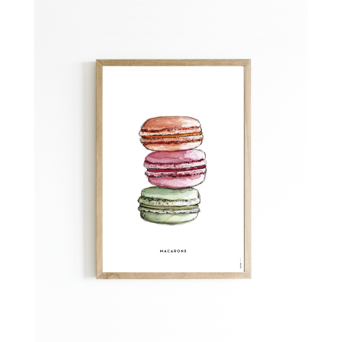 Poster Macarons A4 6 st.