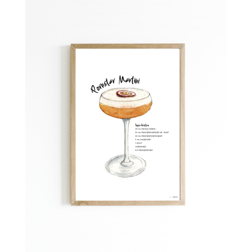 Mini poster Cocktail Pornstar martini 15x20 6 st