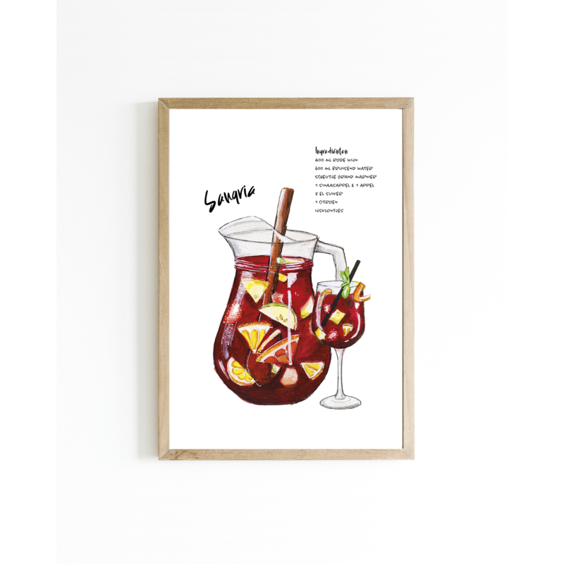 15x20 Poster Cocktail Sangria 6 st