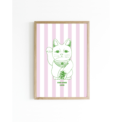 Poster Lucky cat A4 6 st.