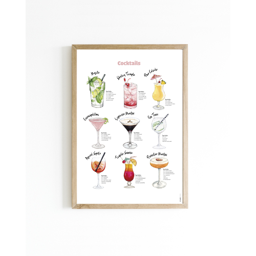 Poster Cocktails 30x40 4 p.