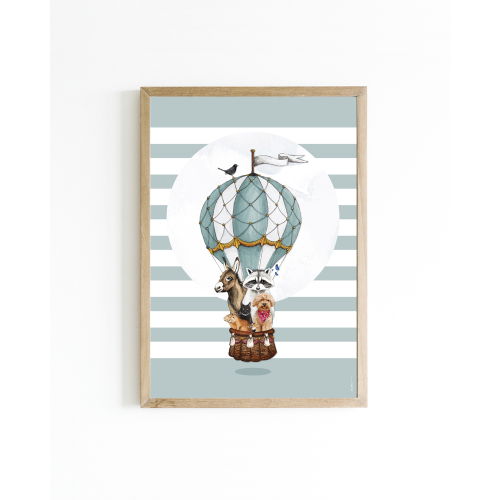 Poster Air balloon stripes A4